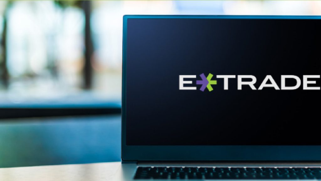 E-trade displayed on laptop screen